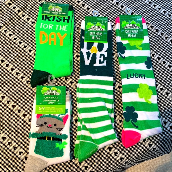 4 pairs for St. Patrick’s Day ☘️ Sock Fest. New for shoe sizes 5-9 and 6-12. - Picture 1 of 7